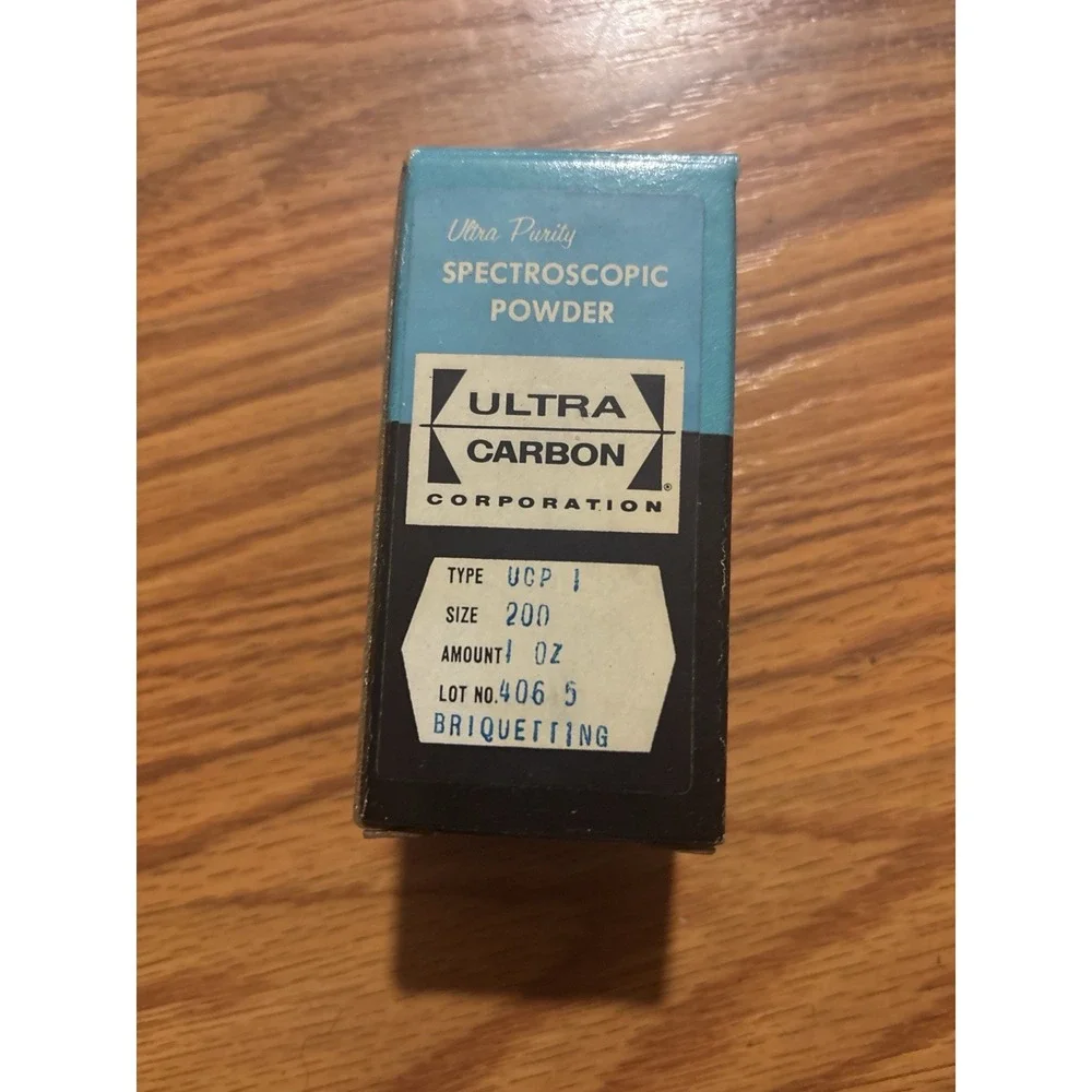 Vintage Ultra Carbon Spectroscopic Powder UCP 1 Size 200 1 oz Lab Sample W Box
